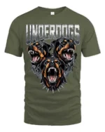 Intimidating Underdogs Snarling Rottweiler Guard Dog Soft Tshirt - military green t-shirt on white background