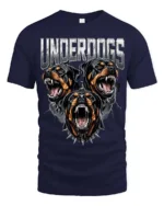 Intimidating Underdogs Snarling Rottweiler Guard Dog Soft Tshirt - navy t-shirt on white background