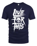 Rugged Live For This Military Skull Helmet Graphic Tee - navy t-shirt on white background