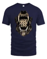Intense Hardcore Roaring Bear Monster Jaws Graphic Tee - navy t-shirt on white background
