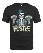 Opulent Hustle Millionaire Skeleton Top Hat Soft Tshirt - black t-shirt on white background