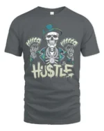 Opulent Hustle Millionaire Skeleton Top Hat Soft Tshirt - gray t-shirt on white background