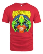 Cheeky Human Routines Are Boring Alien Graphic Tee - red t-shirt on white background