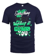 Inspiring Unplug It Almost Everything Will Work Graphic Tee - navy t-shirt on white background