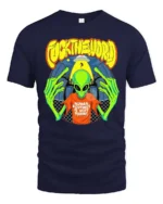 Cheeky Human Routines Are Boring Alien Graphic Tee - navy t-shirt on white background